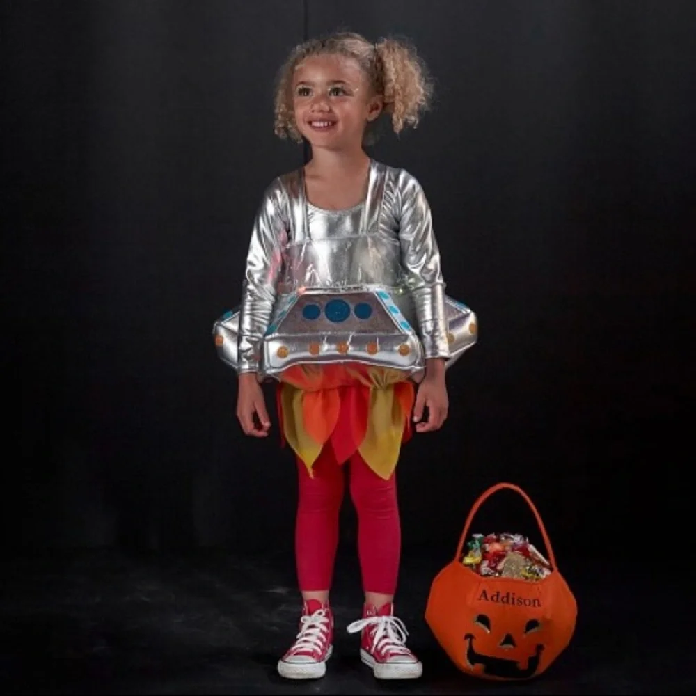 Pottery Barn Silver UFO /Spaceship Costume | Light up | 3T - Picture 2 of 7
